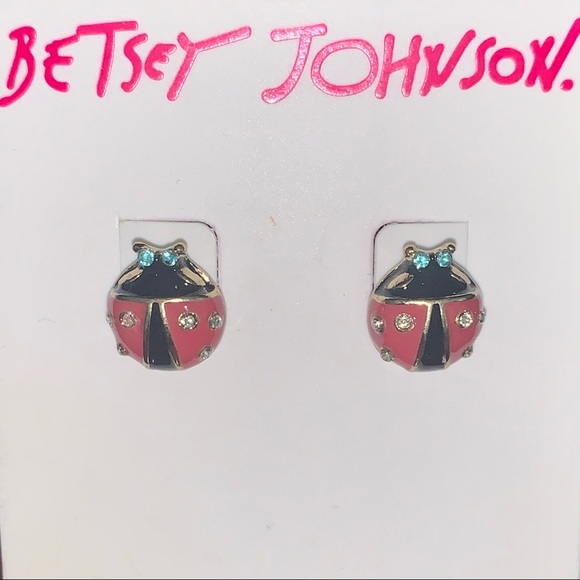 🐞Betsey Johnson Ladybug Stud Earrings-NWT - Picture 3 of 11